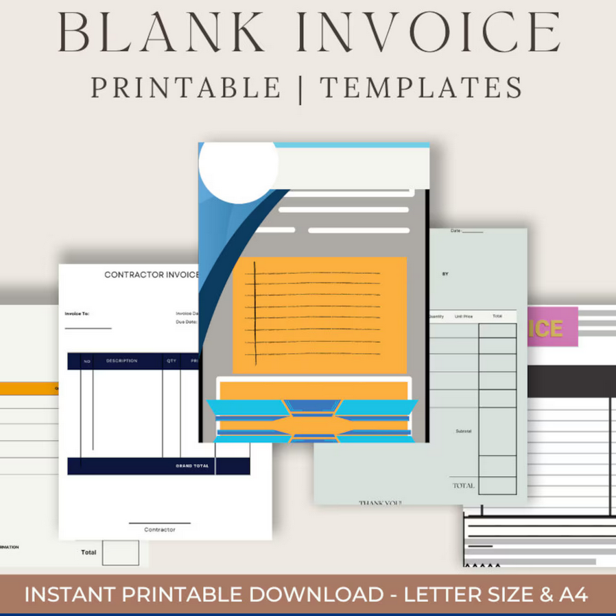 blank invoice template presentation banner